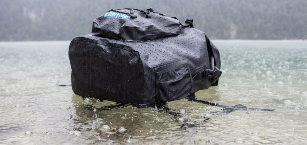 Backpack in water